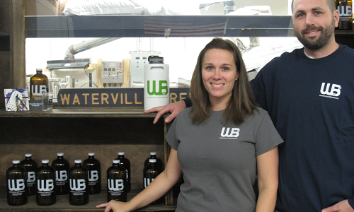 Candice & Ryan Flaherty, co-founders and owners of Waterville Brewing Company (WBC). Click to learn more about WBC.
